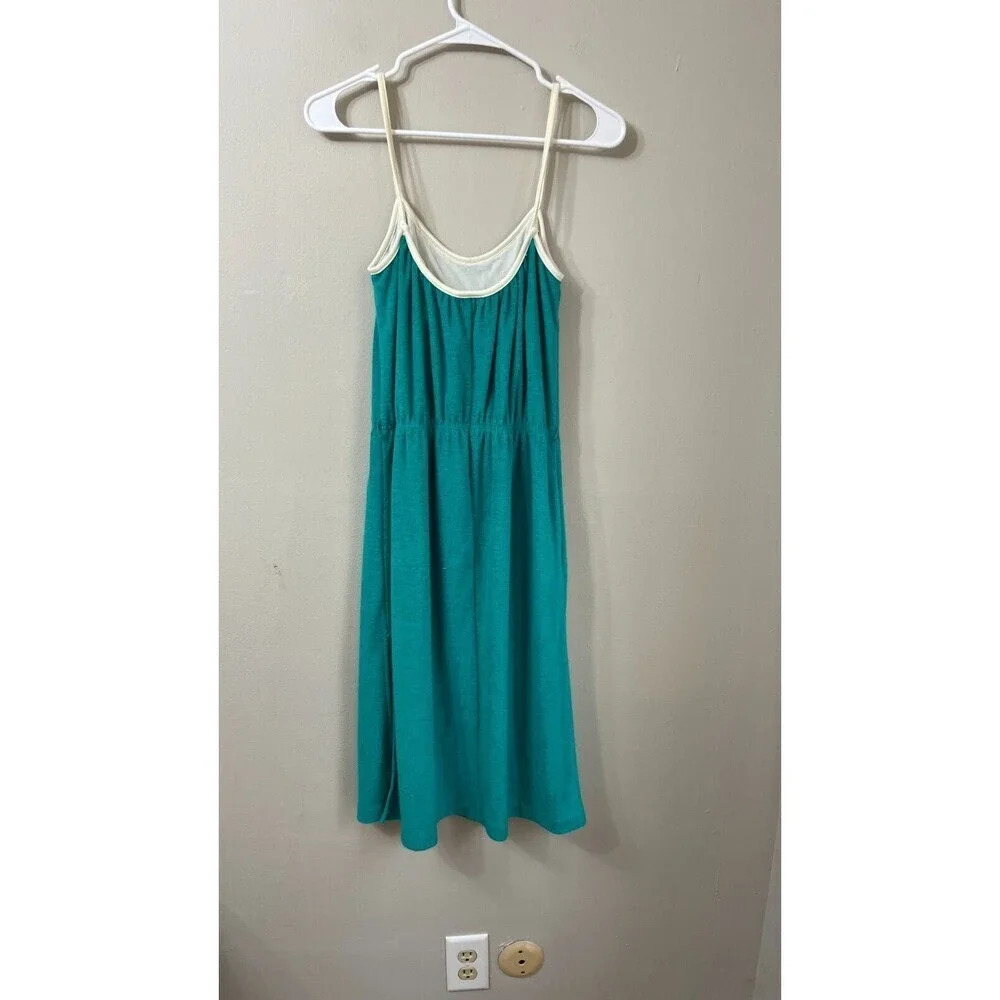 Vtg 90sCatalina Womens Green Terrycloth Romper Medium Sleeveless Spaghetti Strap - Picture 3 of 7